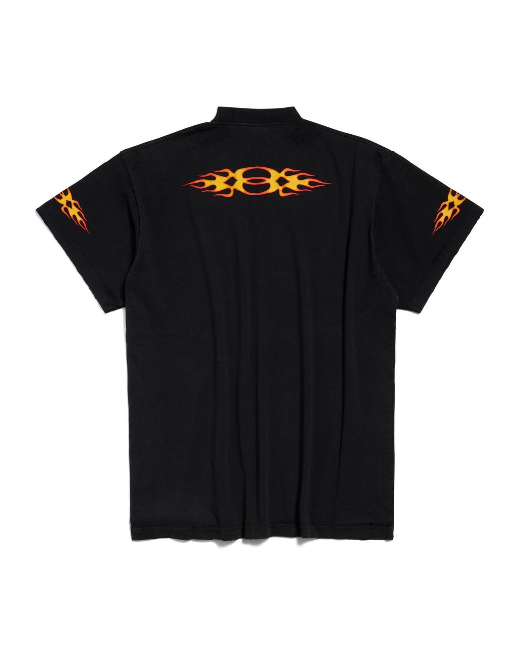 Balenciaga Black Flame Logo Oversized T-Shirt for men