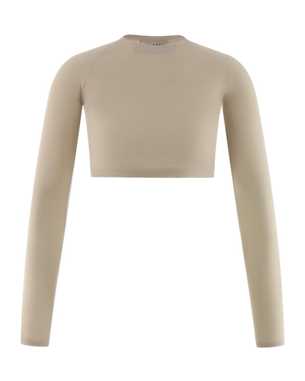 Alaïa White Alaïa Crewneck Cropped Knitted Top