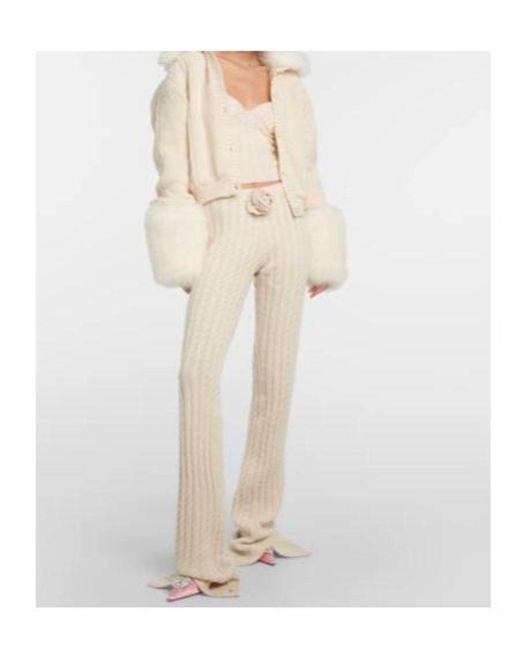 Magda Butrym White Cable-Knit Tube Top