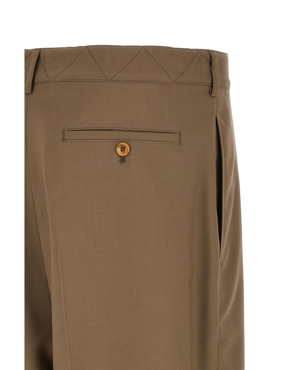 Marni Brown Tropical Pleated Trousers for men