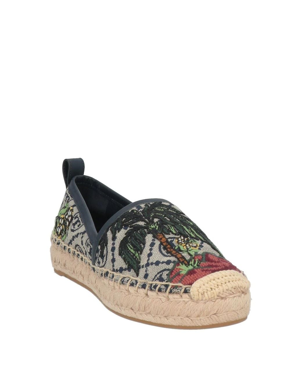 Tory Burch Gray Logo-Print Espadrilles