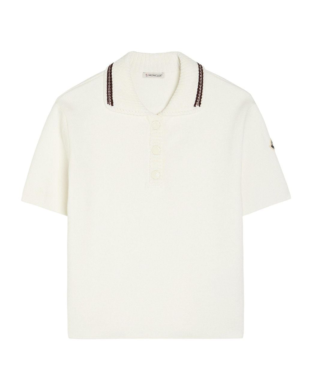 Moncler White Short-Sleeve Cotton Slim-Fit Polo Shirt