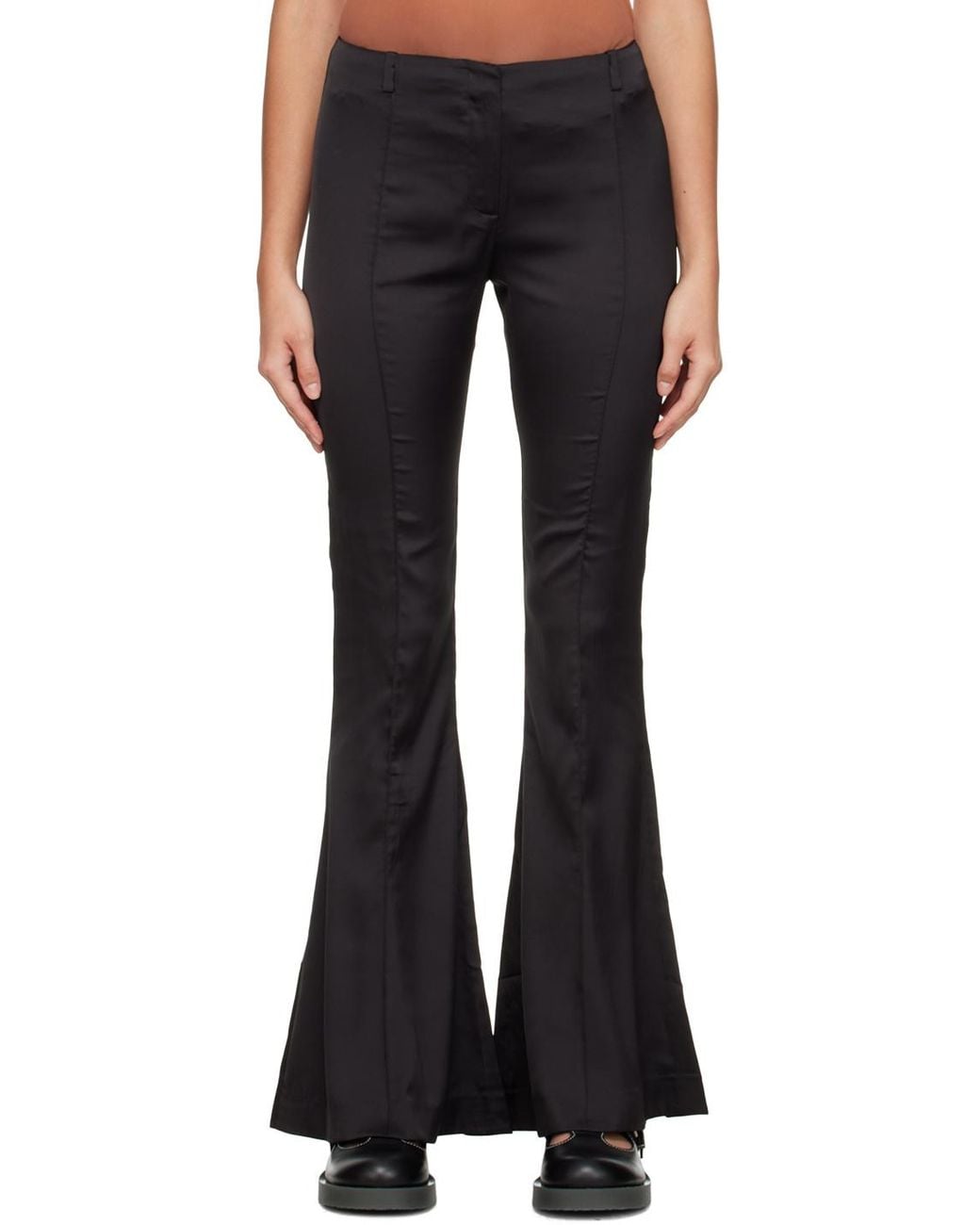 Acne Black Low-Rise Flared Trousers