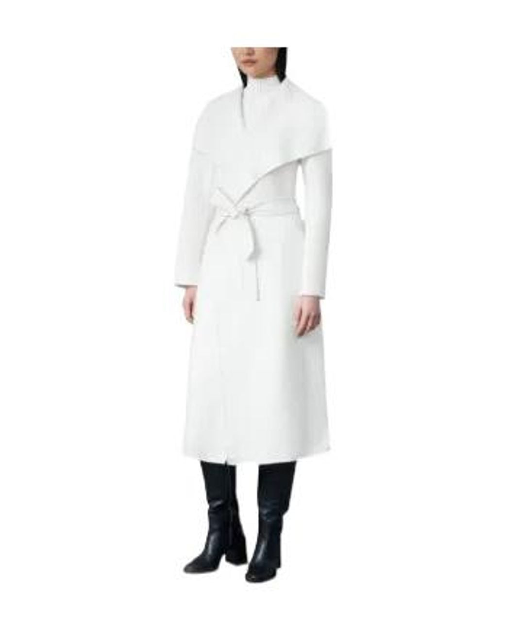 Mackage White Mai Cn Belted Long Coat