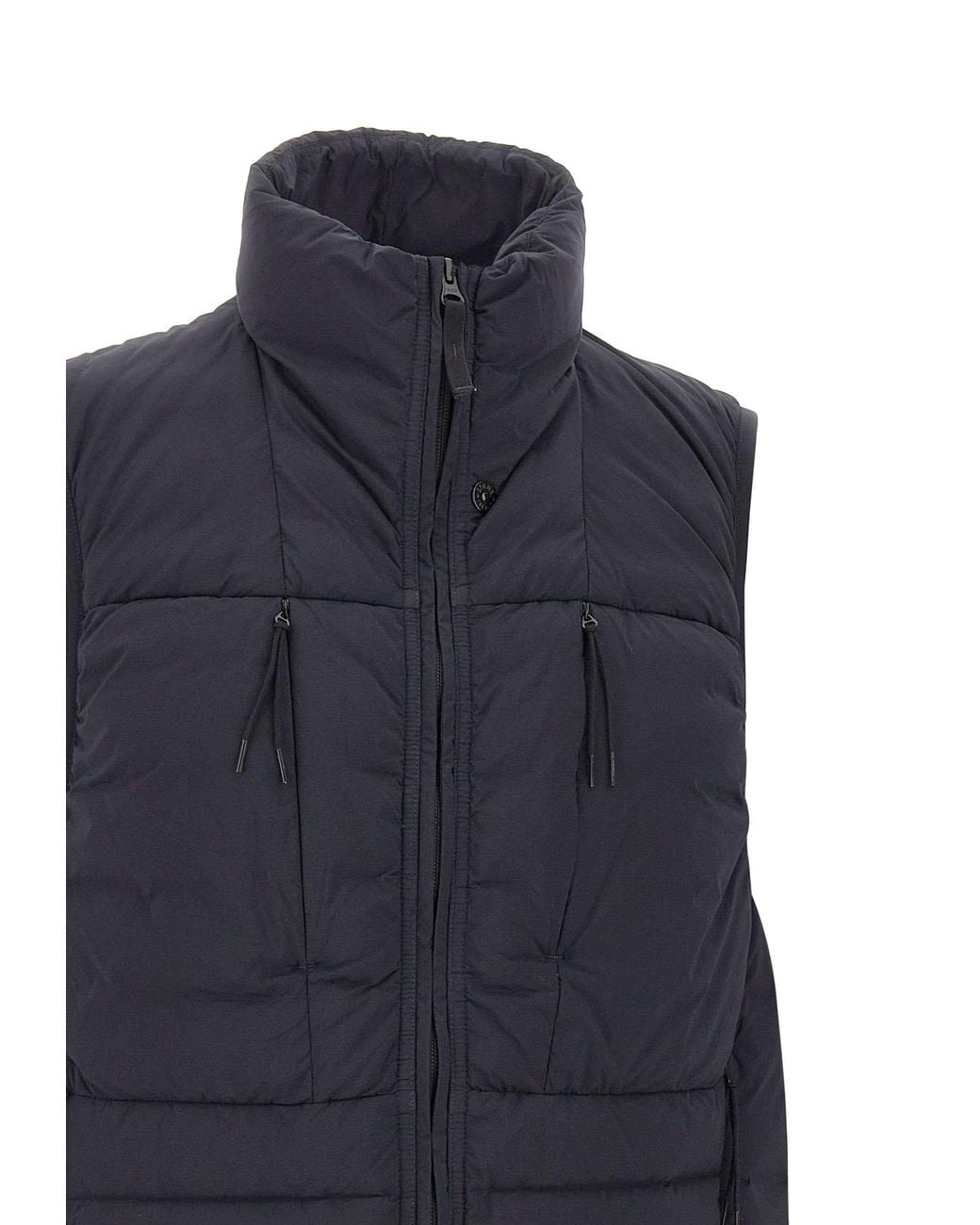 Stone Island Blue Quilted High-Neck Down Vest for men