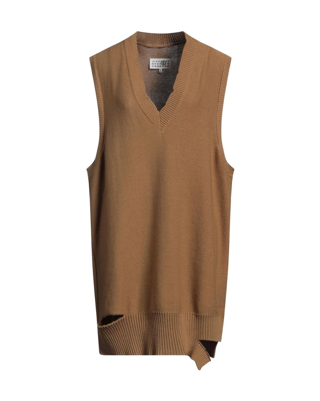 MM6 by Maison Margiela Brown Sleeveless Knitted Dress