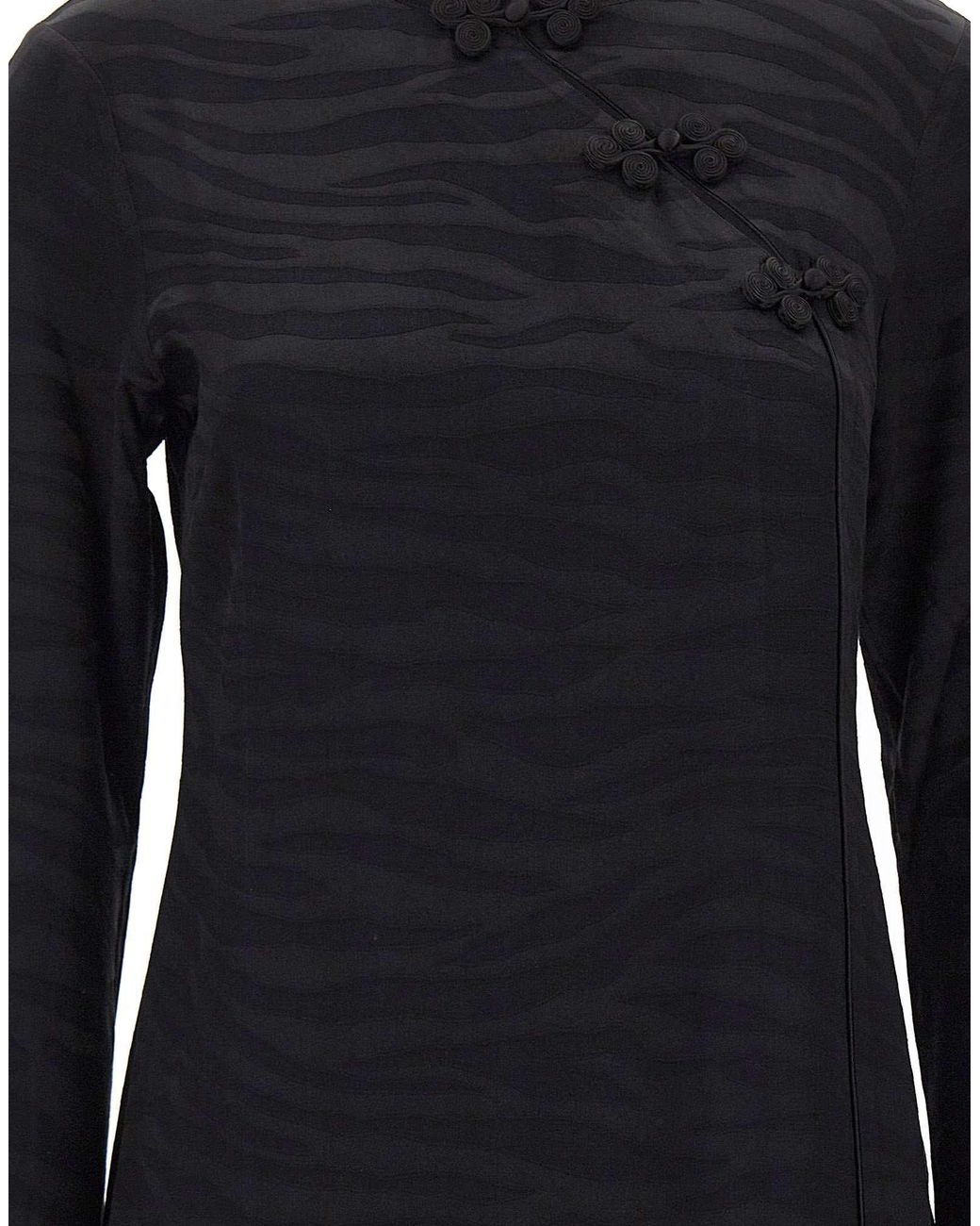 Rixo Black Long-Sleeved Dress