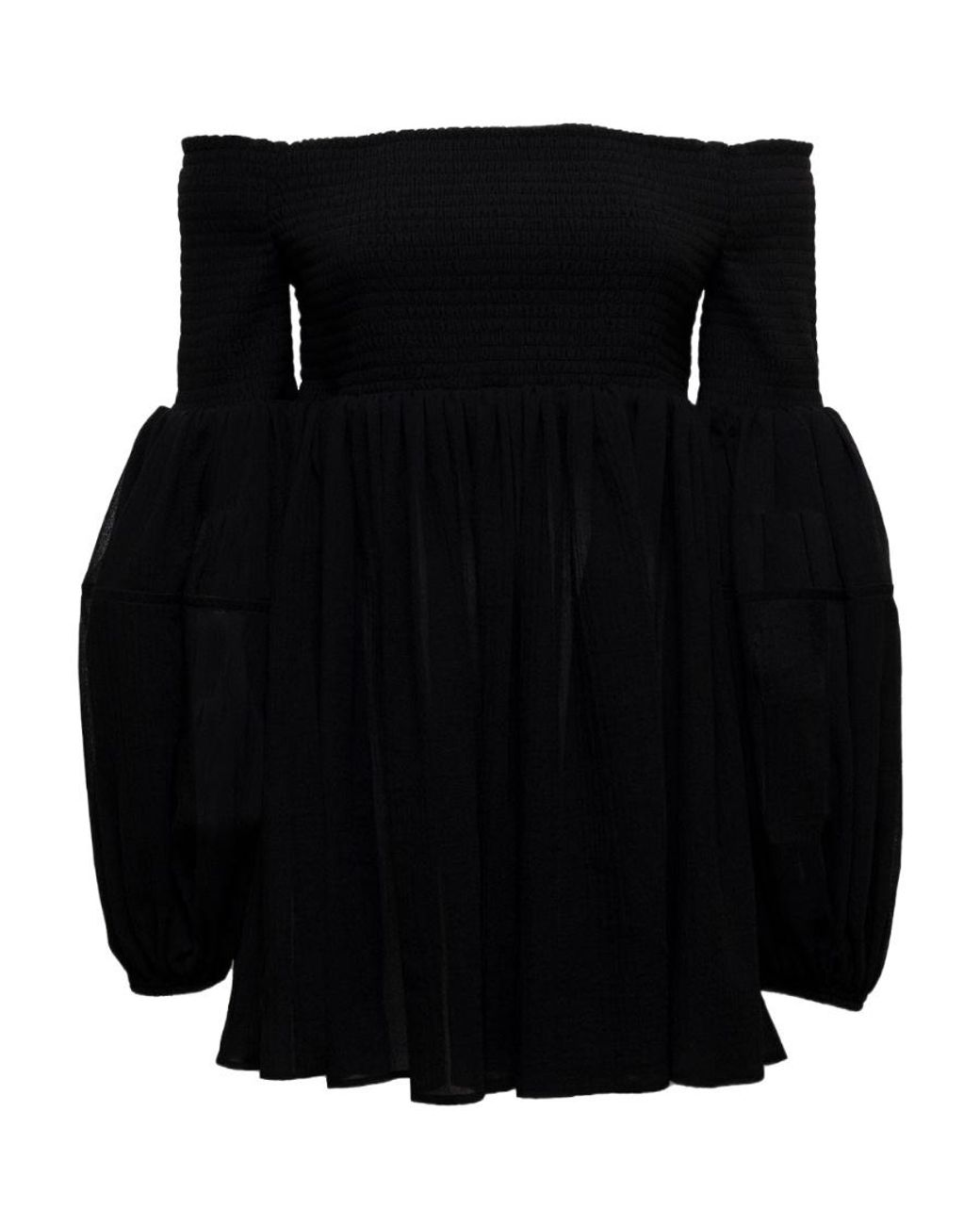 Chloé Black One-Collar Wool Blouse