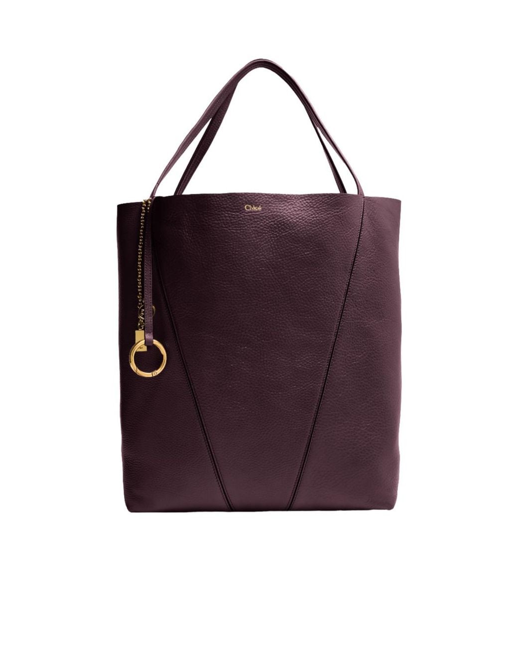 Chloé Purple Spin Grain Leather Tote Bag