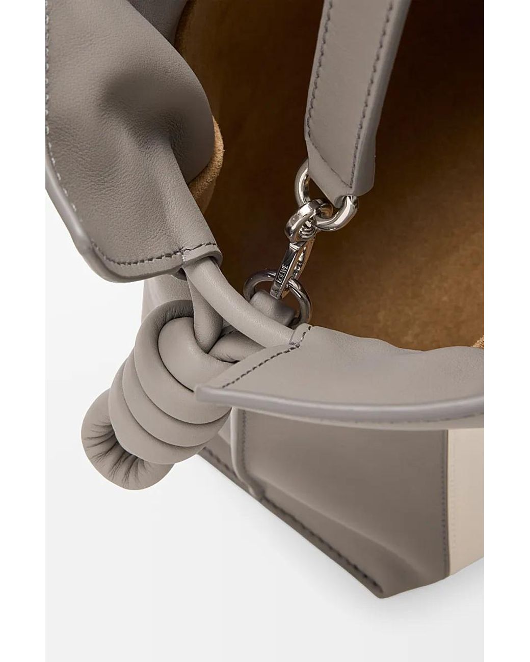 Loewe Gray Medium Flamenco Clutch Bag/Light Ghost
