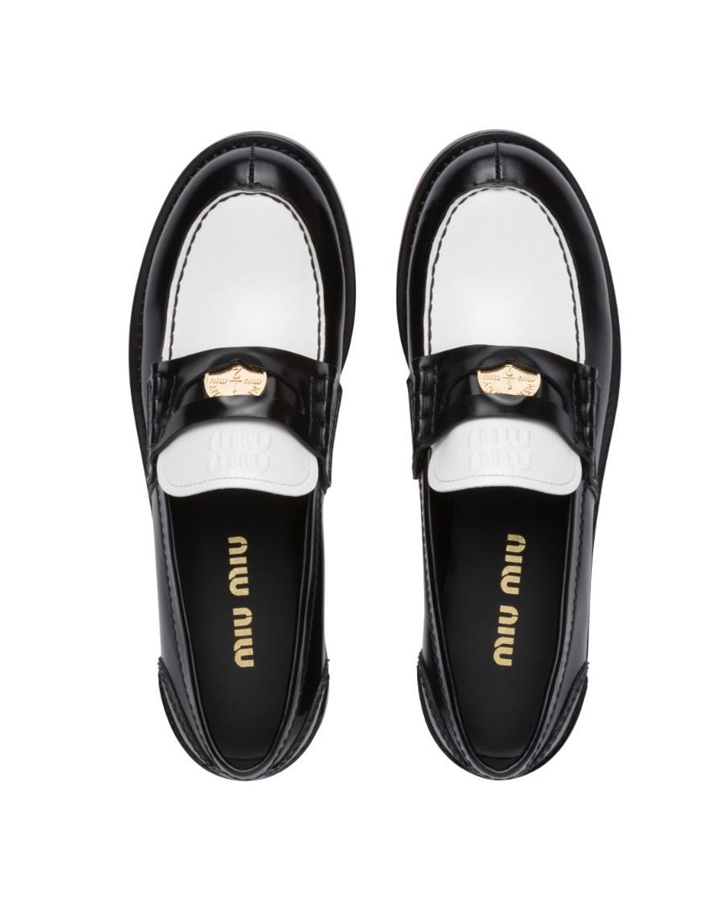 Miu Miu Black Leather Penny Loafers