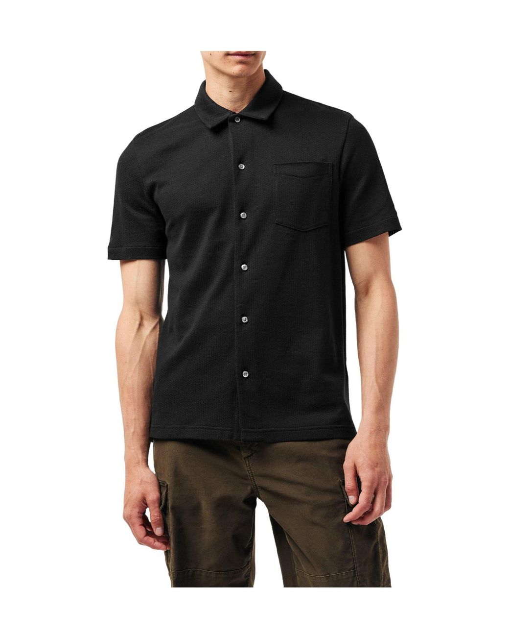 Tommy Hilfiger Black Pointcollar Shortsleeve Shirt for men