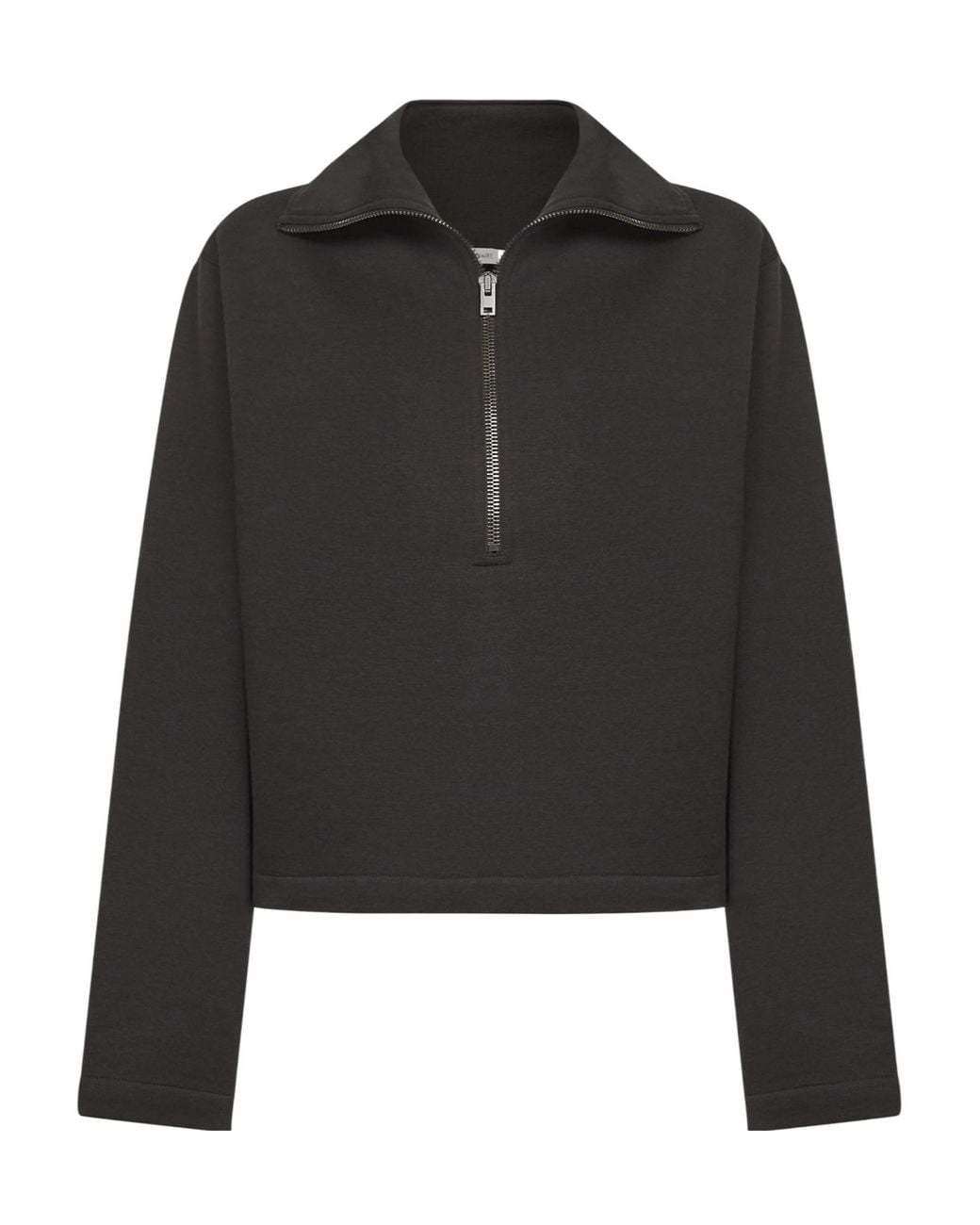 Lemaire Black Long-Sleeved Half-Zip Sweatshirt