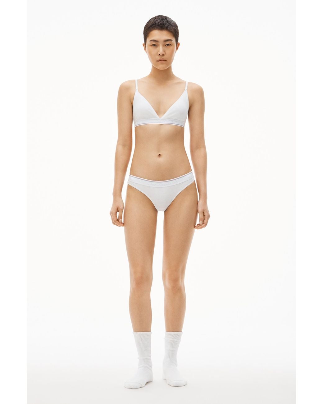Alexander Wang White Rib Plain Thong