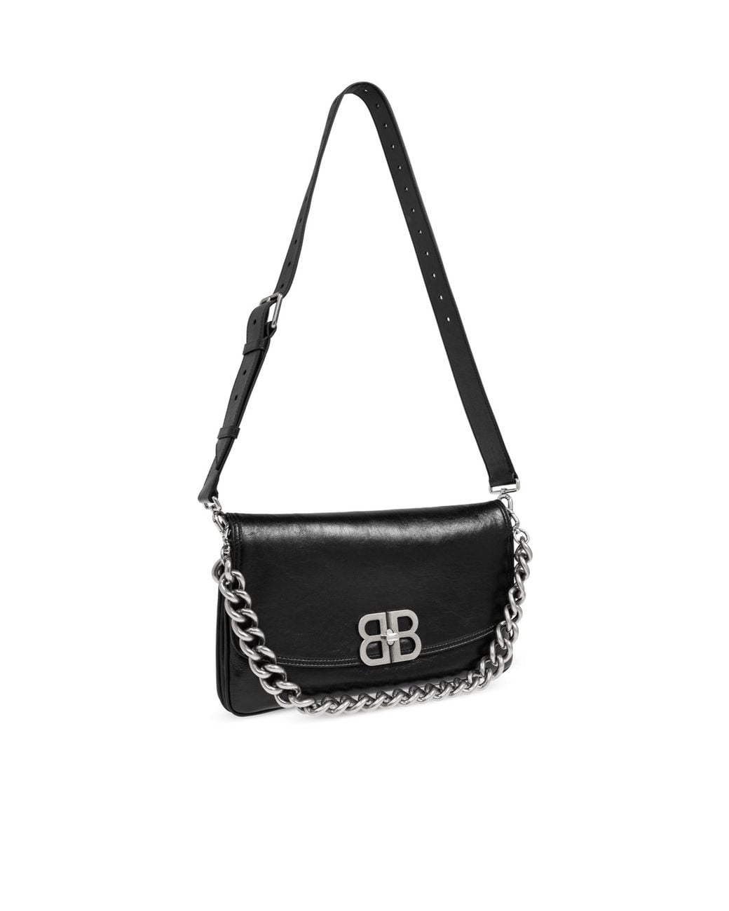 Balenciaga Black Logo Plaque Shoulder Bag