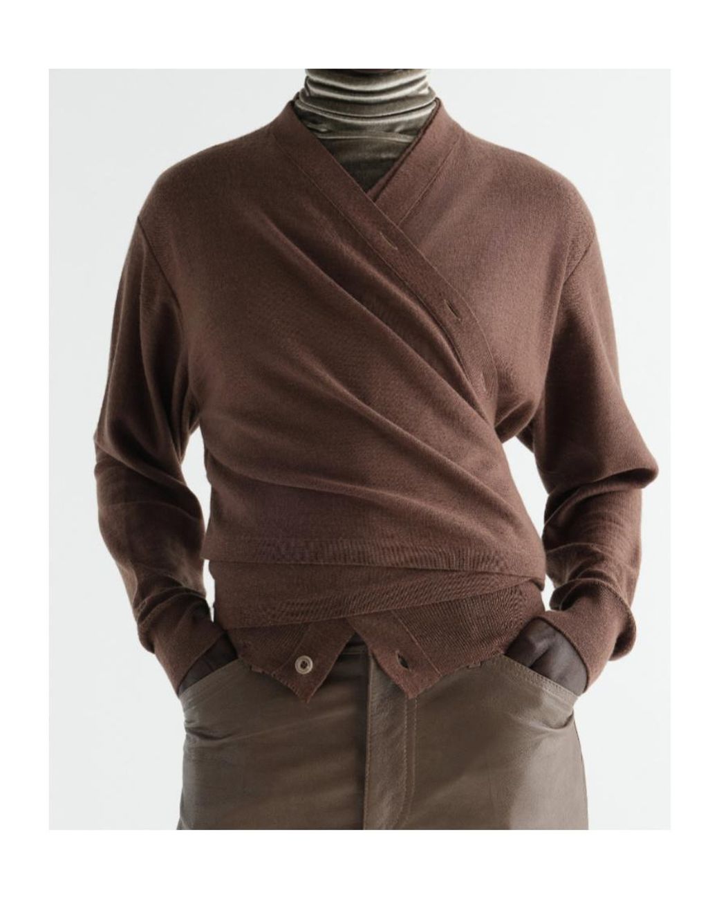 Lemaire Brown Trompe-Lœil Cardigan