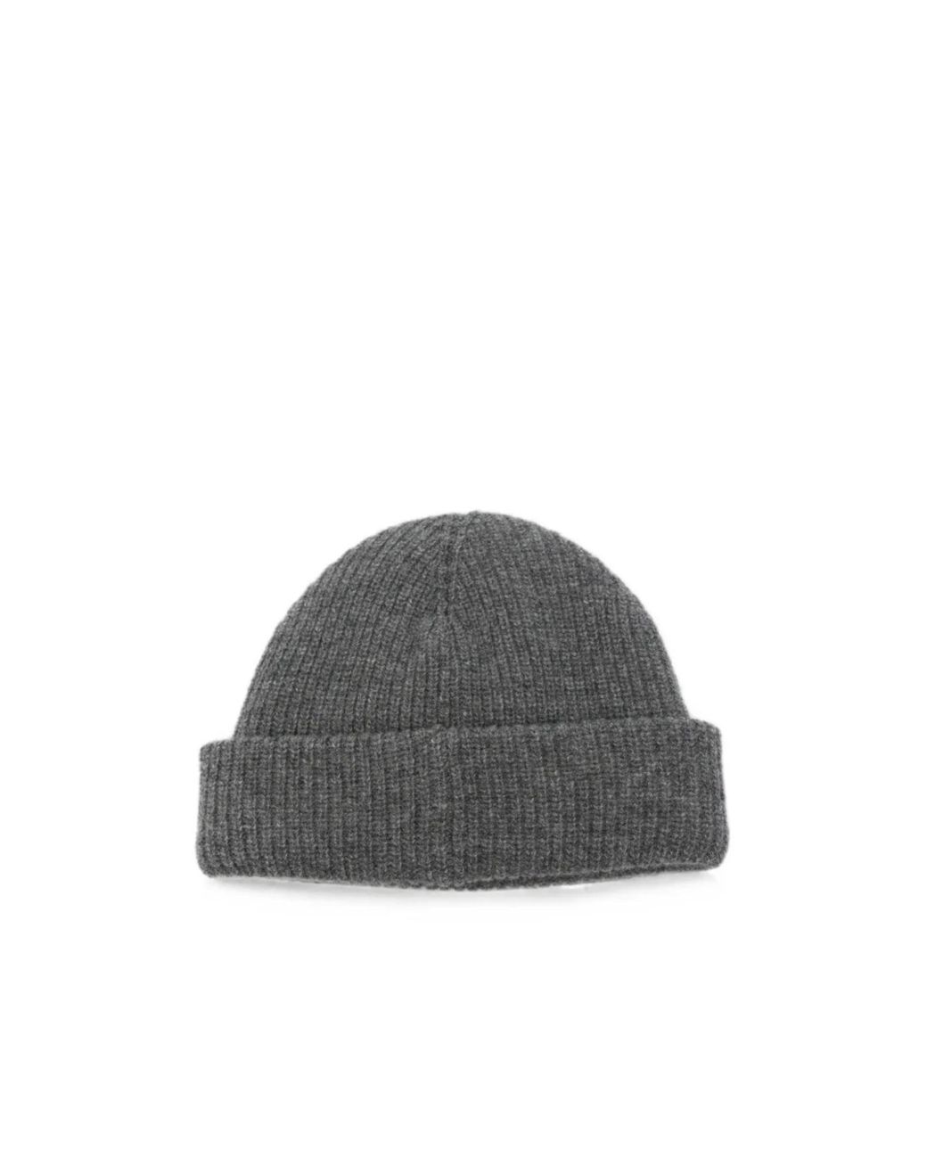 Balenciaga Gray Logo Tag Knitted Beanie for men