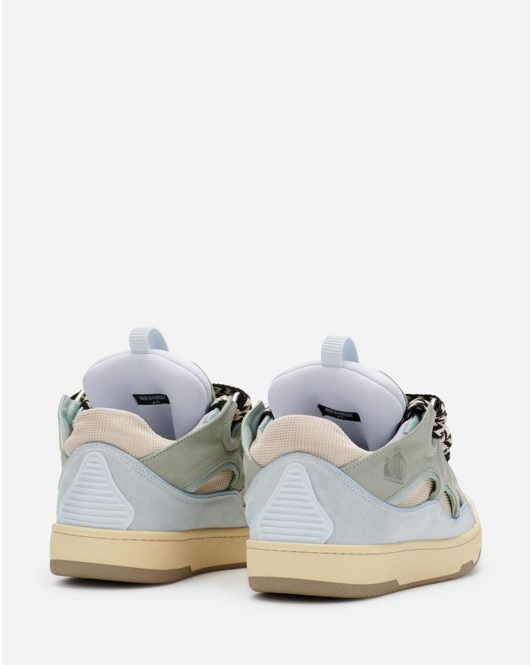 Lanvin White Round-Toe Lace-Up Sneakers