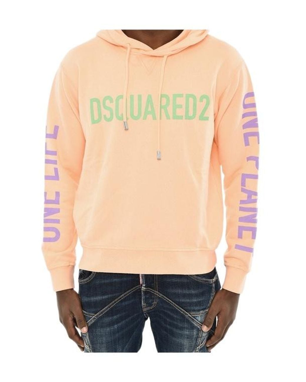 DSquared² Orange One Life Cool Logo-Print Hoodie for men