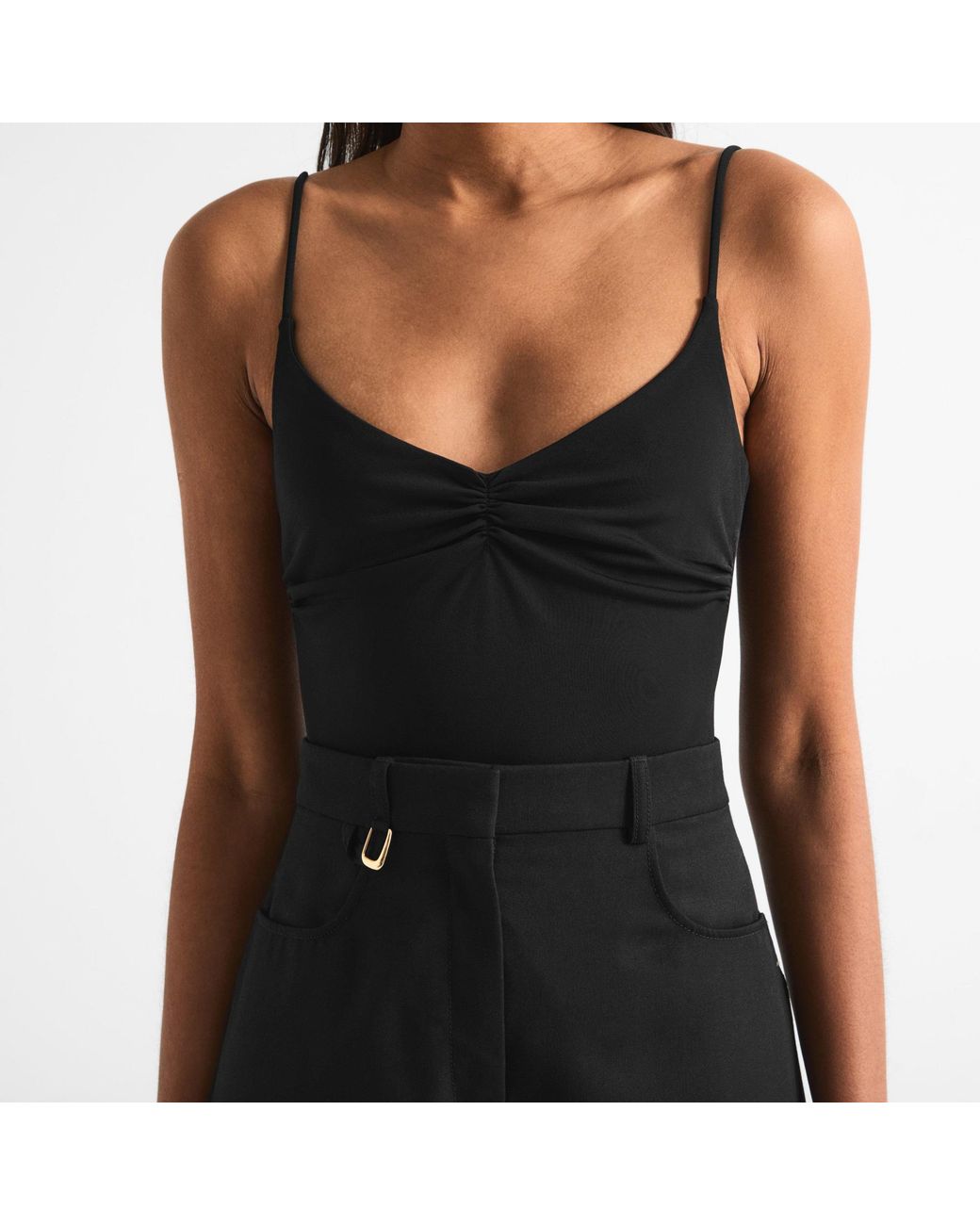 Jacquemus Black Thin-Strap One-Piece Swimsuit