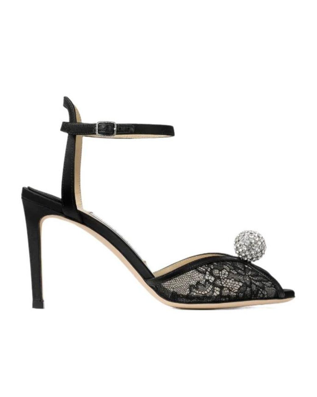 Jimmy Choo Black Sacora 85 Sandals