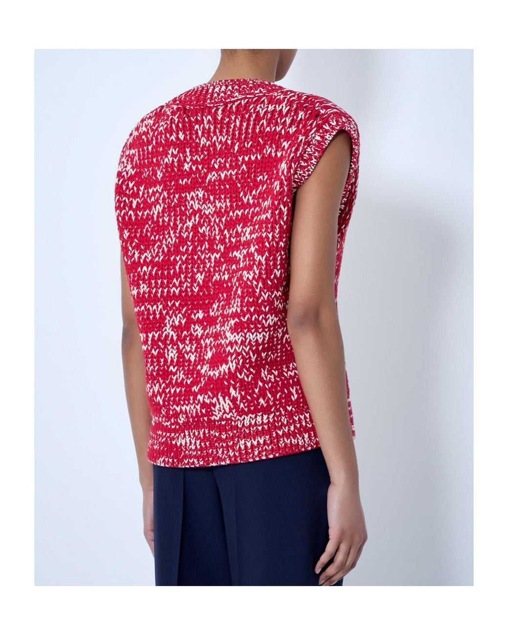 Dries Van Noten Red Sleeveless Knit Top
