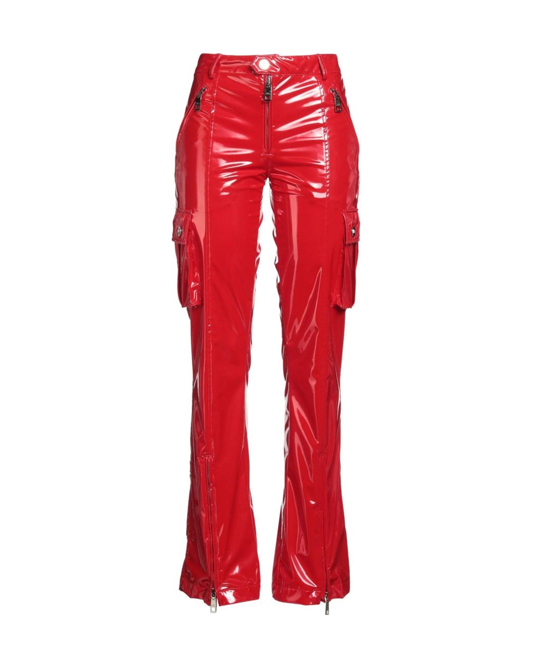 Dolce & Gabbana Red Solid Color Cargo Pants
