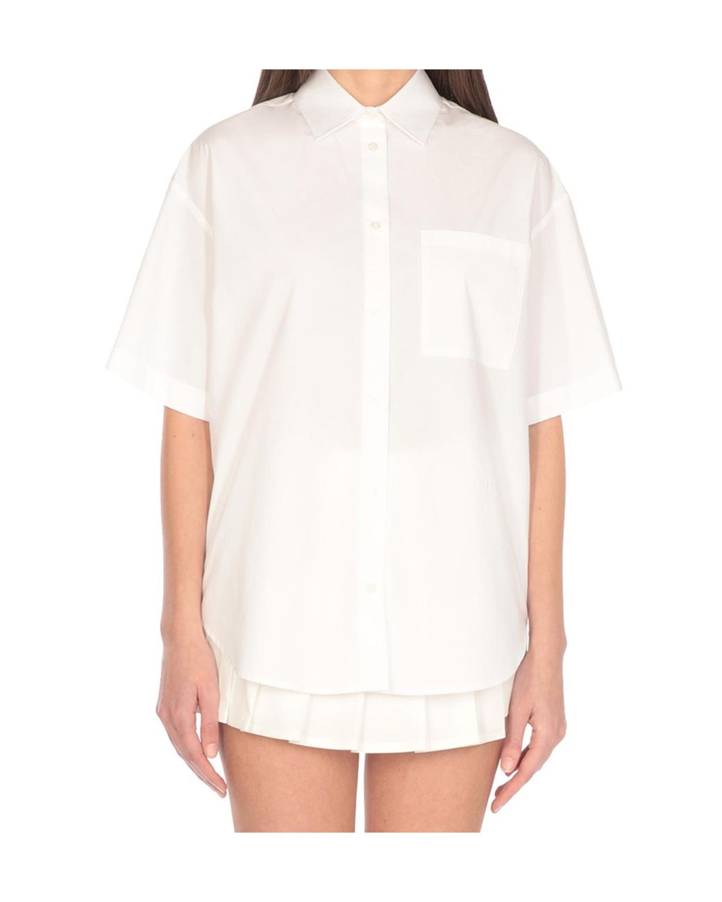 MSGM White Short-Sleeve Pocket Shirt