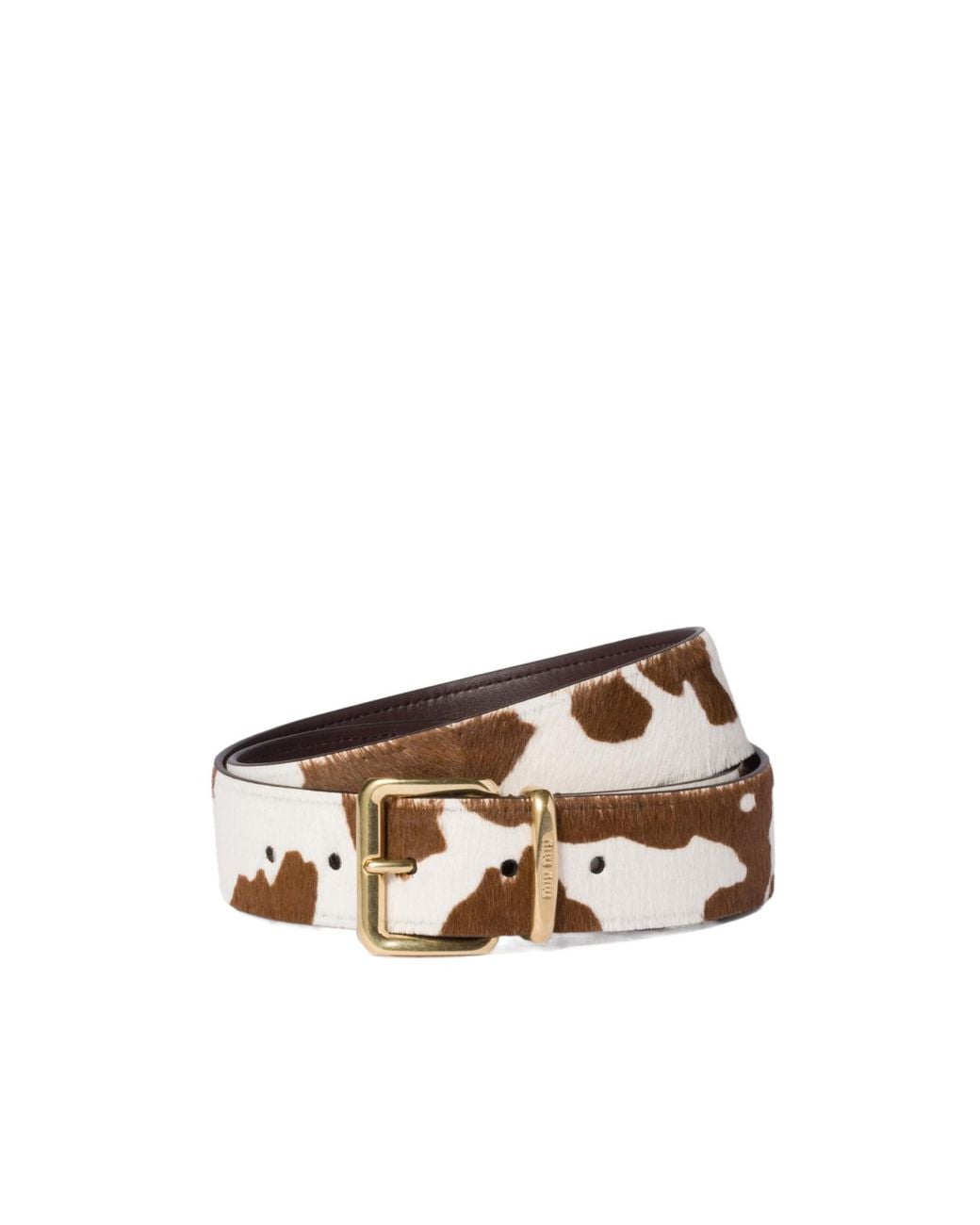 Miu Miu Brown Printed Leather Belt