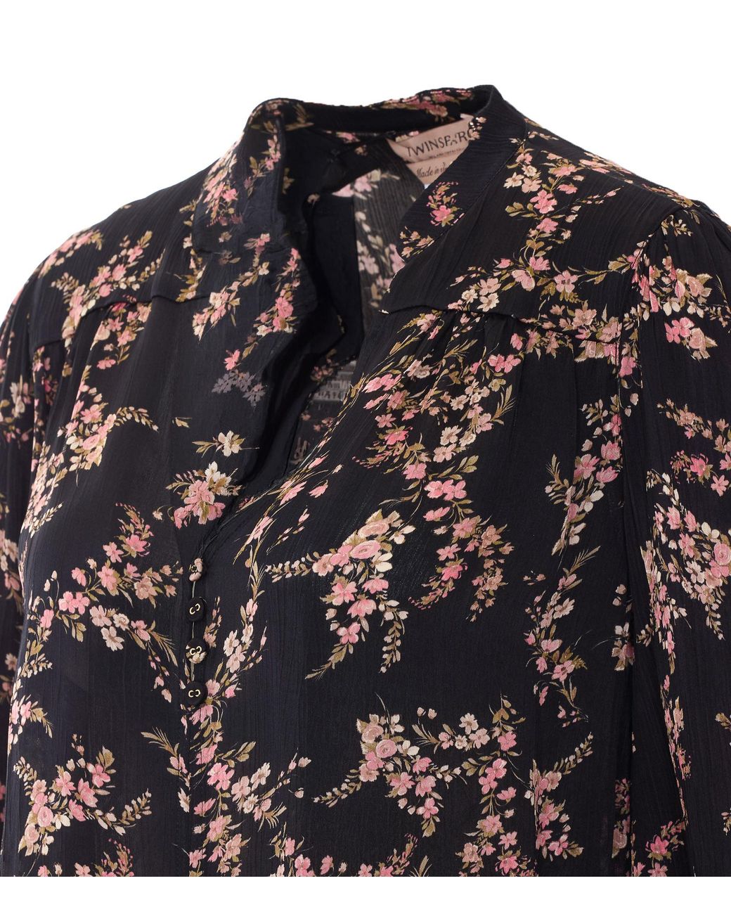 Twinset Black Floral Long-Sleeve Top