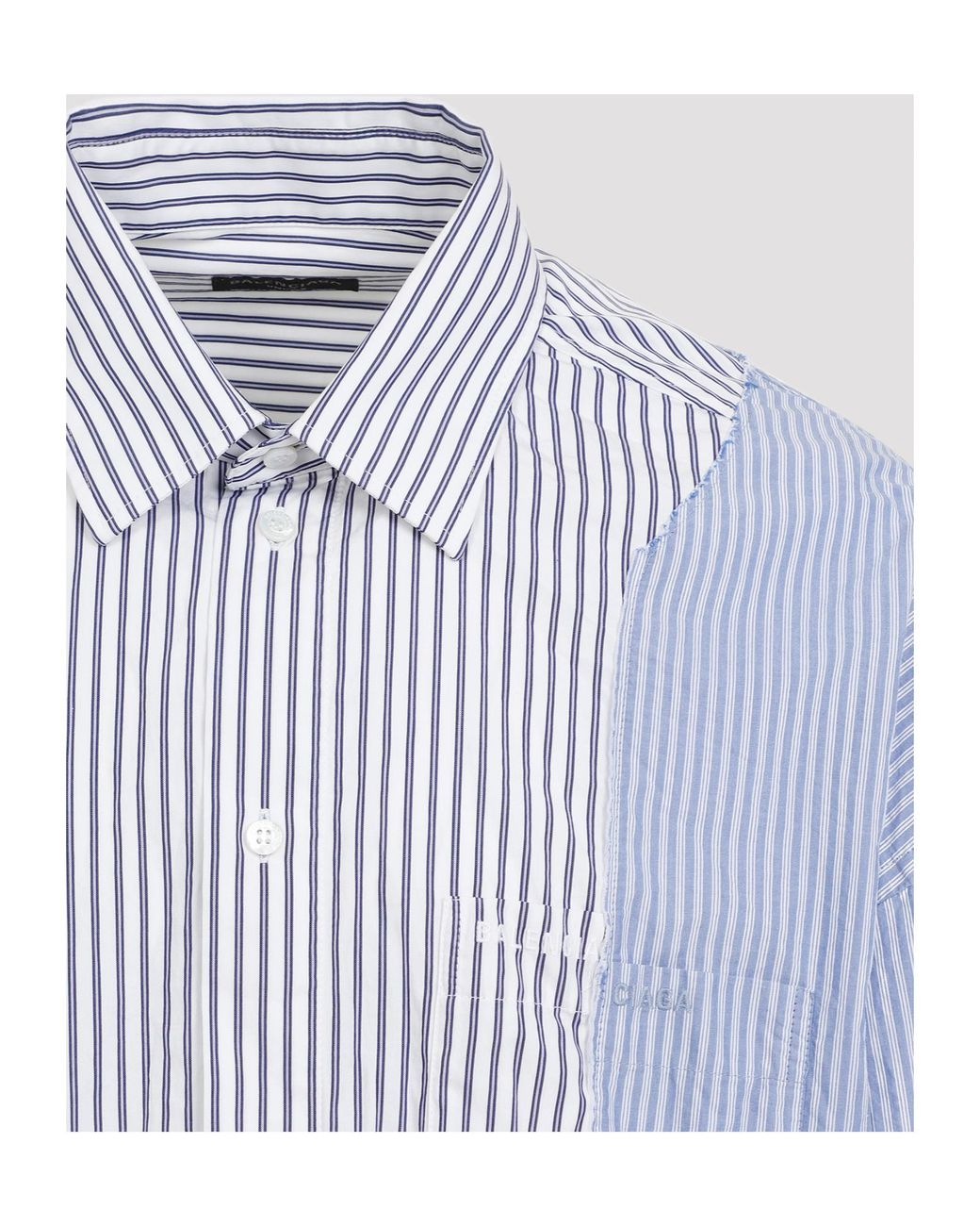 Balenciaga Blue Striped Long-Sleeved Shirt for men