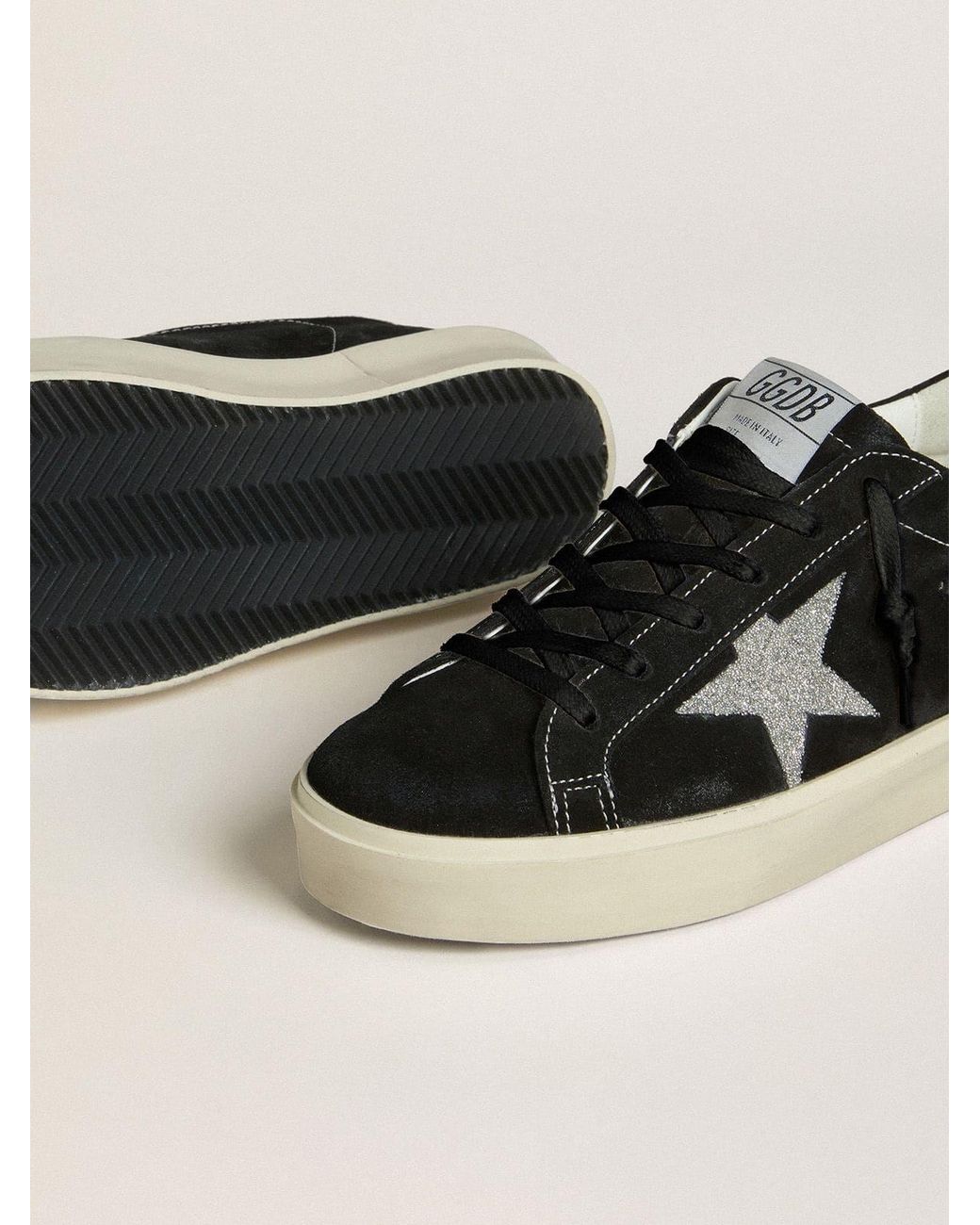 Golden Goose Deluxe Brand Black Hi Star Suede Swarovski Low-Top Sneakers