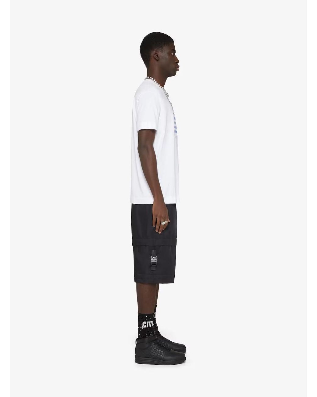 Givenchy White 4G Stars Slim Fit T-Shirt for men