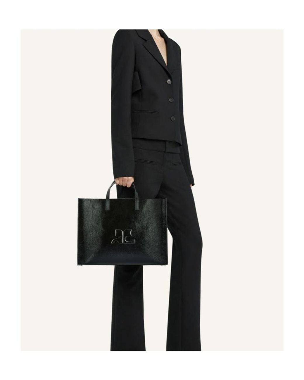 Courreges Black Heritage Tote Bag for men