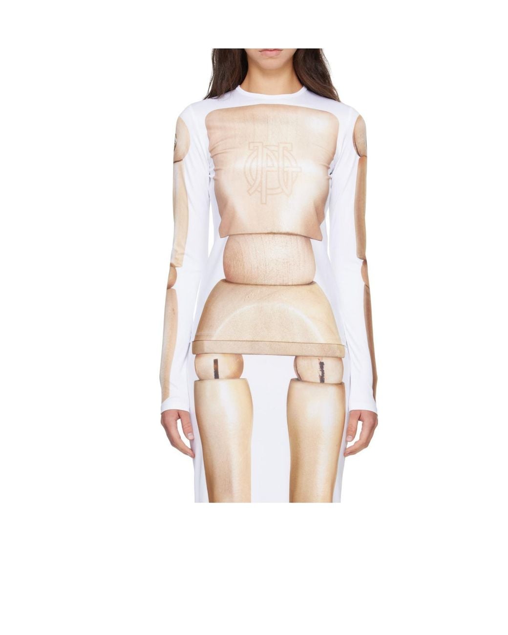 Jean Paul Gaultier White Le Top Wooden-Body T-Shirt