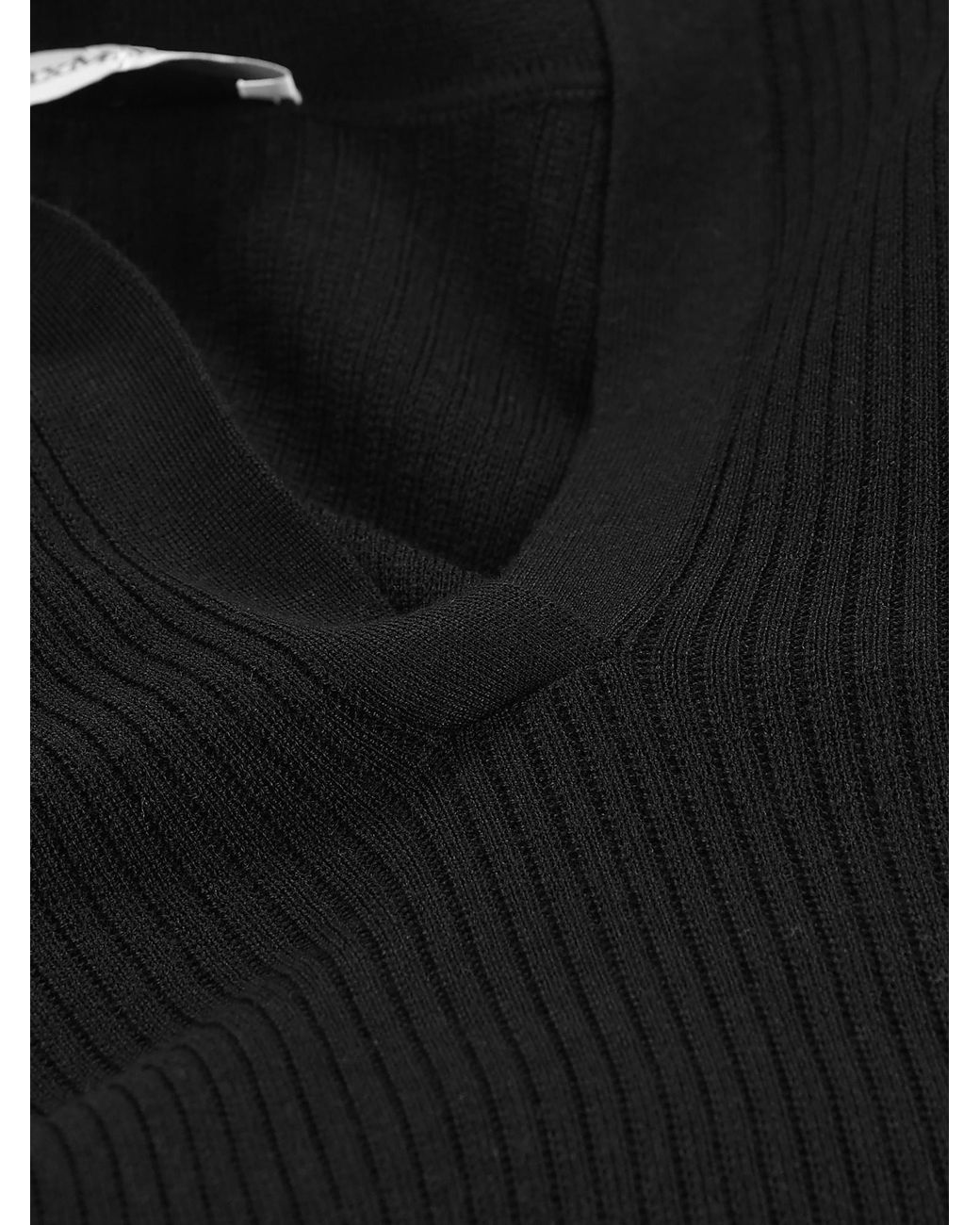 Max Mara Blue Gergo Ribbed Polo Knitted Top