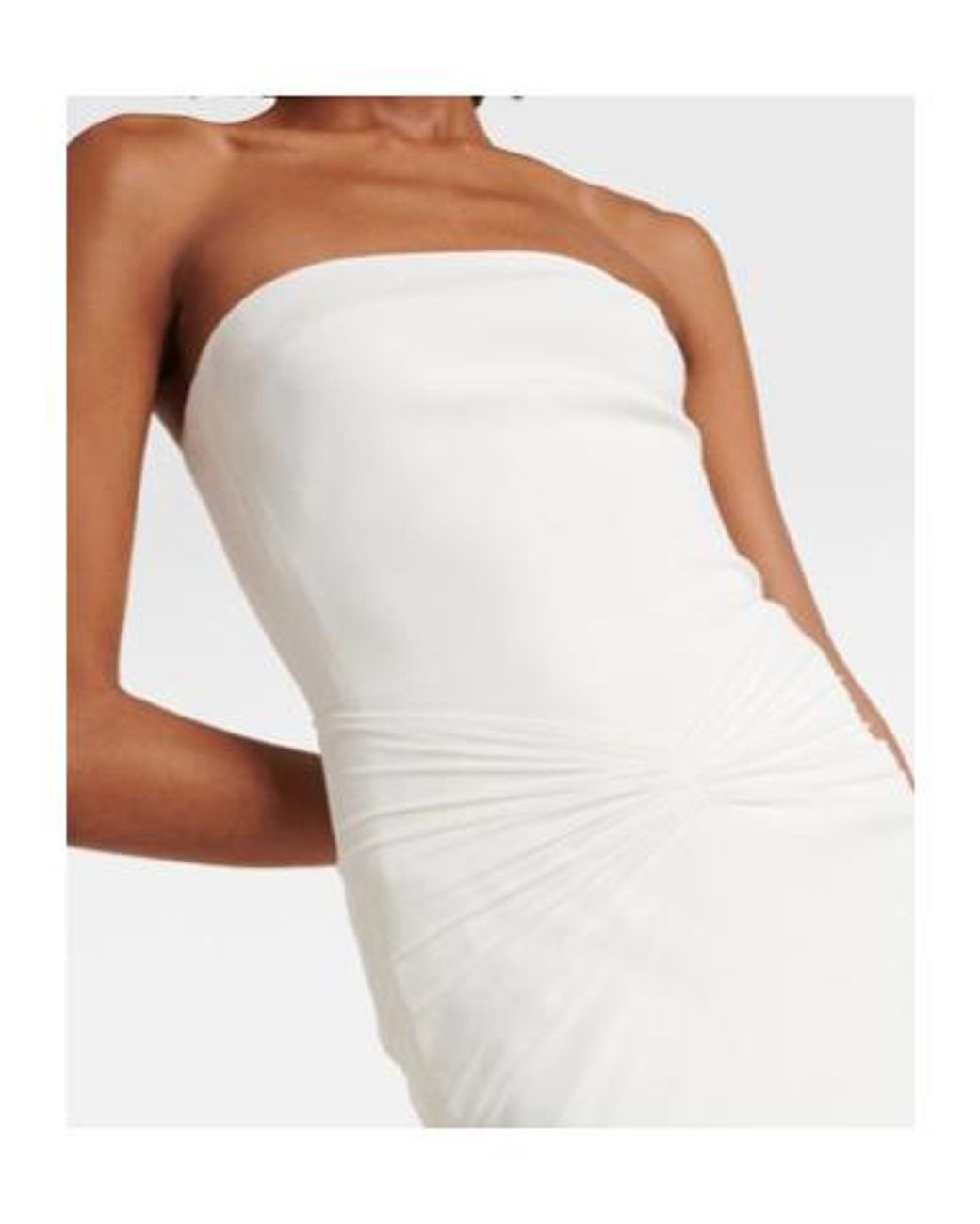 David Koma White Bridal Strapless Gathered Cady Gown