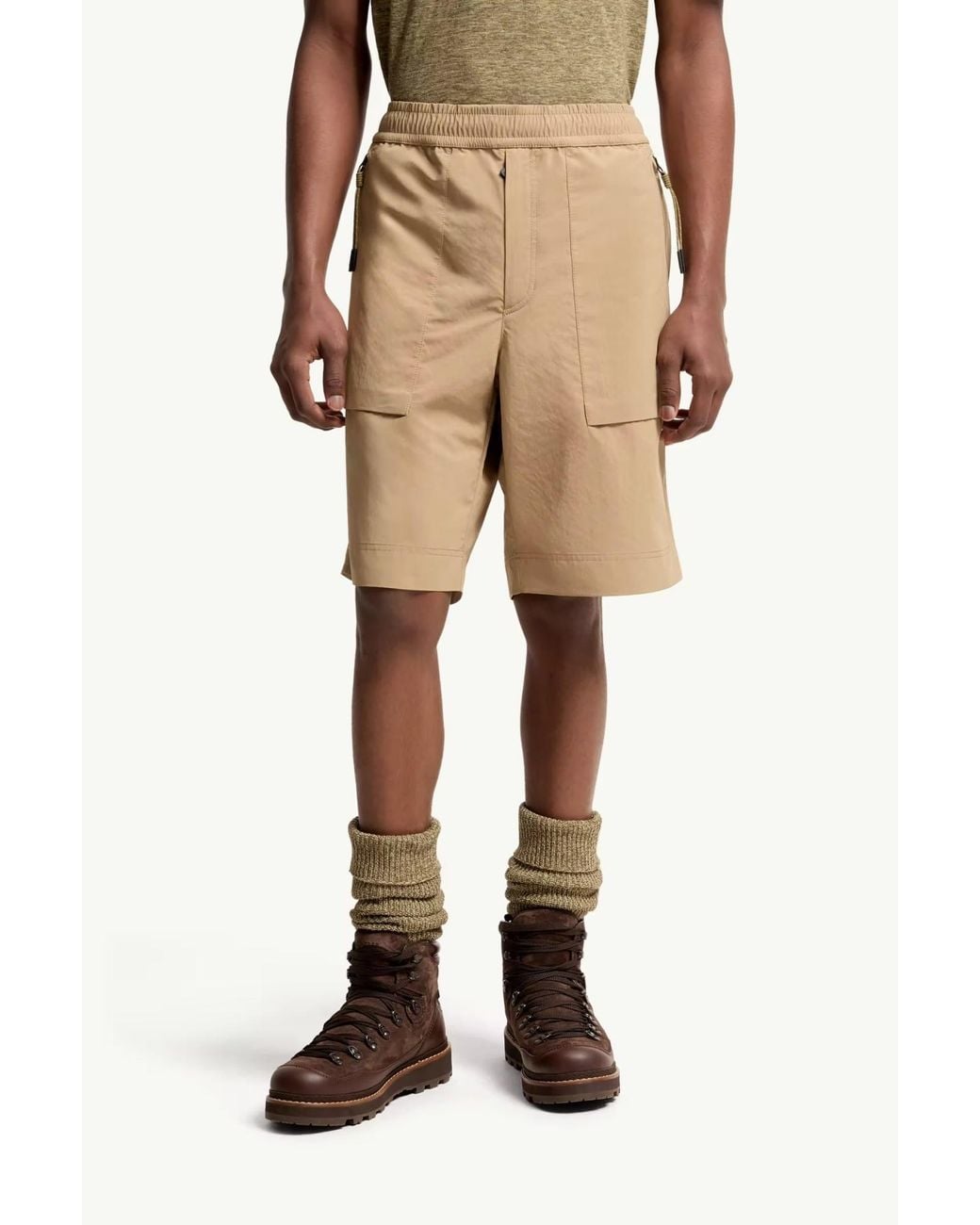 Moncler Natural Grenoble Technical Cargo Shorts for men