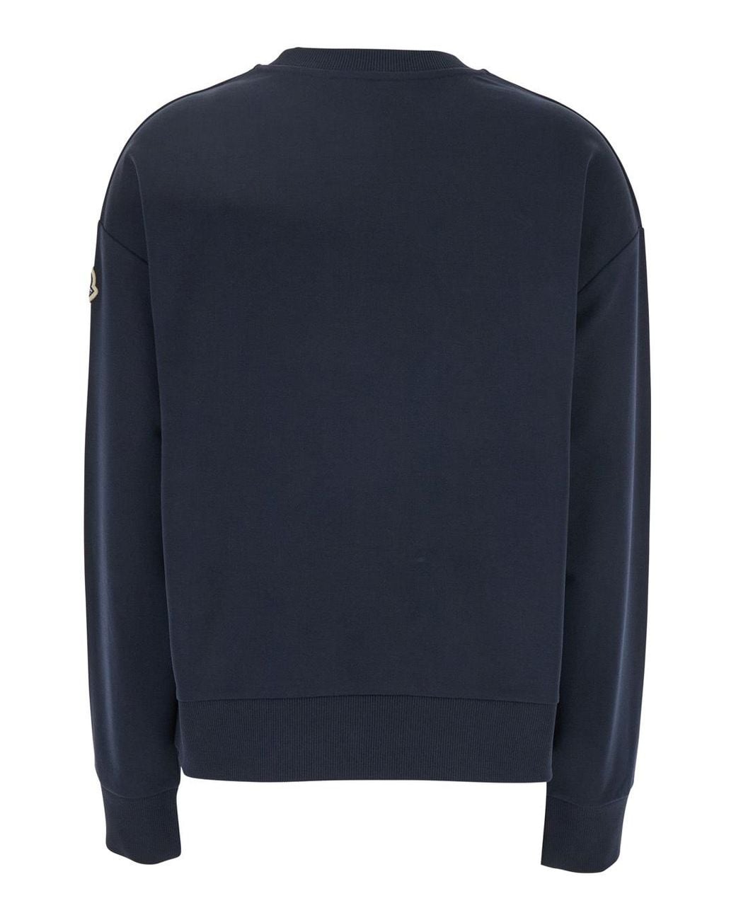 Moncler Blue Logo Embroidered Crewneck Sweatshirt