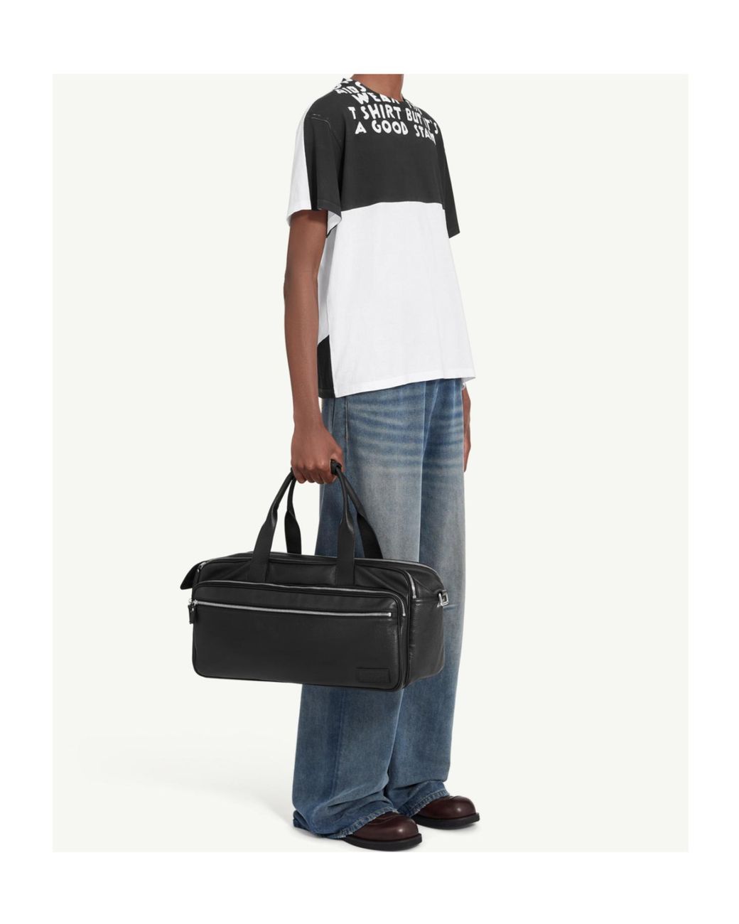MM6 by Maison Margiela Black Sida T-Shirt for men