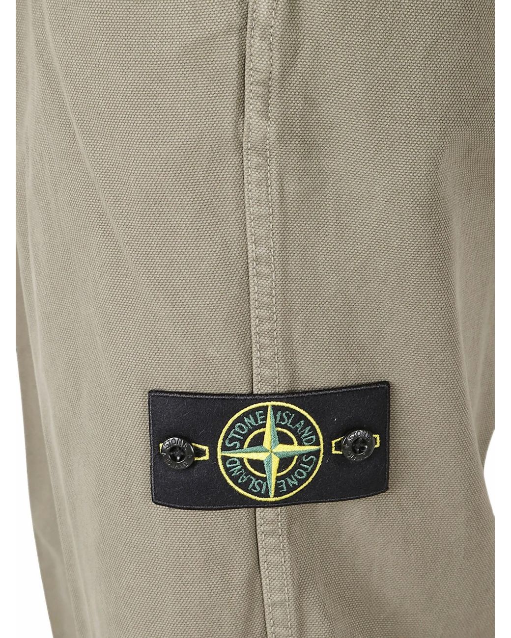 Stone Island Green Loose-Fit Chino Trousers With Snap Pockets for men
