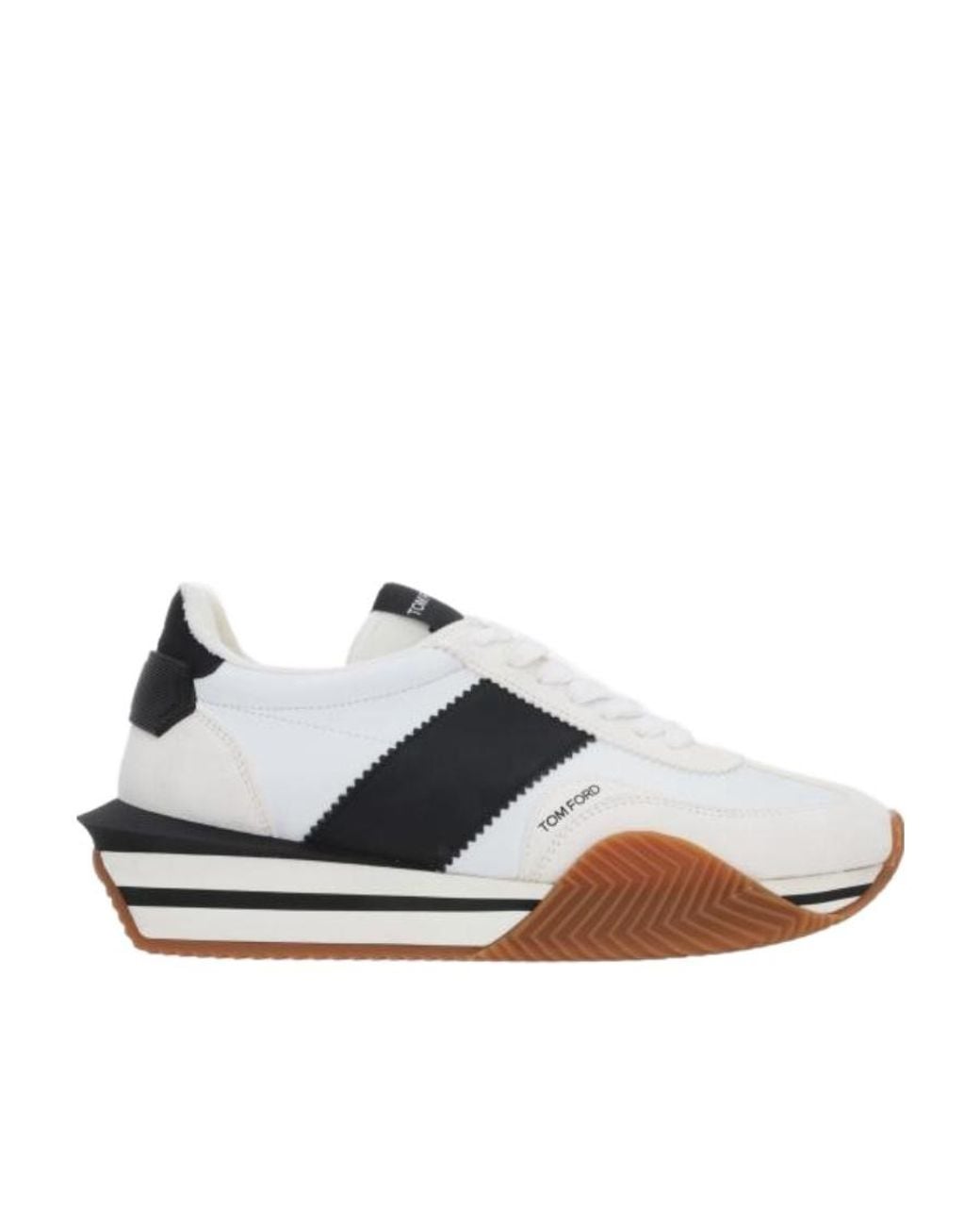 Tom Ford White James Panelled Leather Low-Top Trainers for men