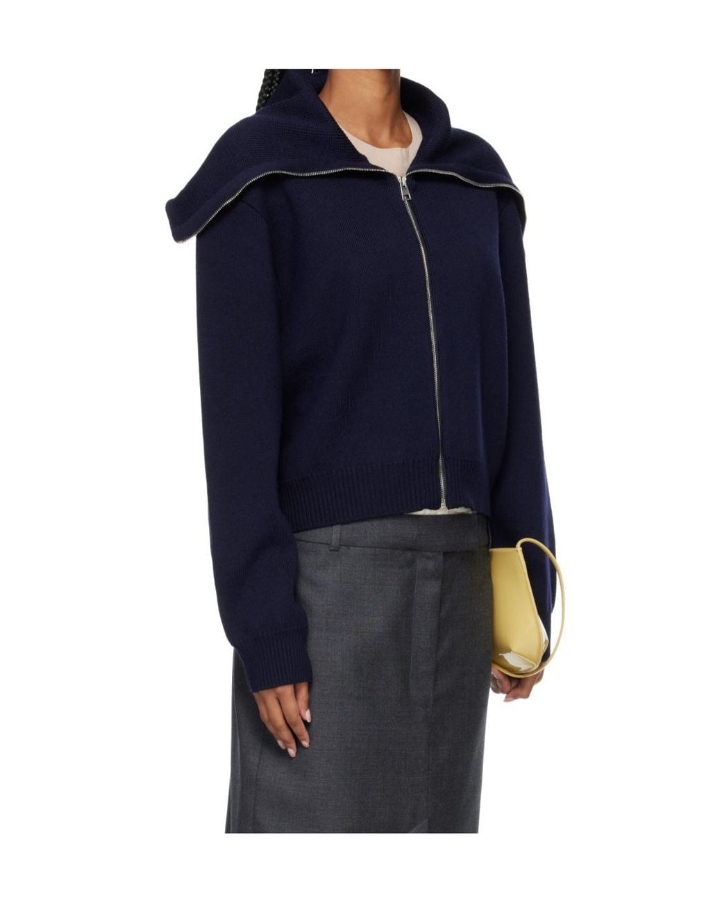 Rohe Blue Wool-Blend Zip-Up Cardigan