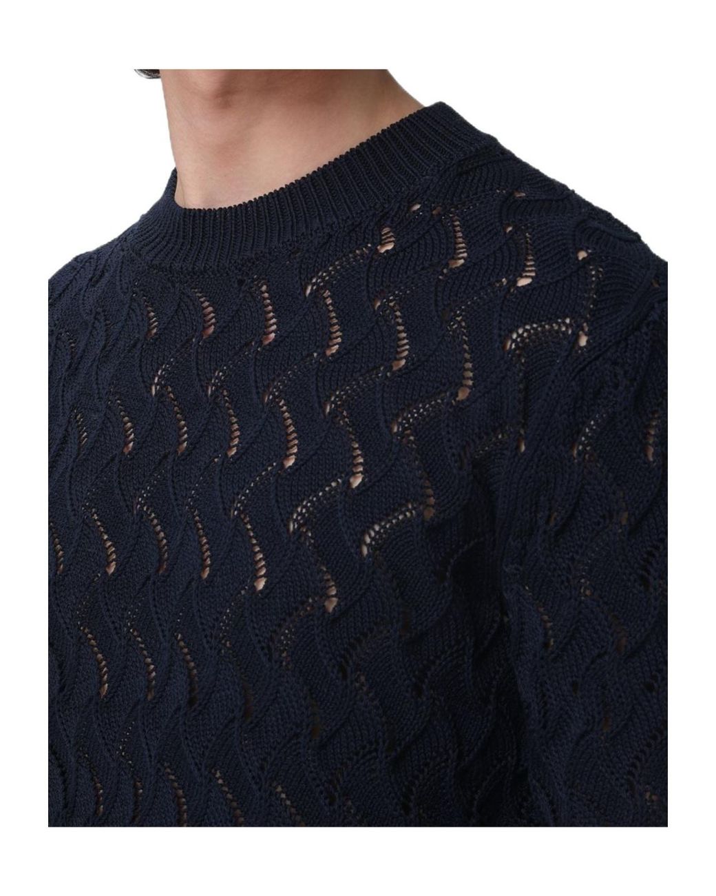 Dries Van Noten Blue Crew Neck Knitwear for men