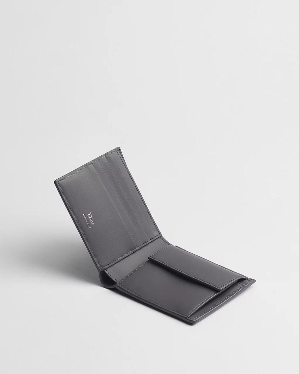 Dior Gray Wallet With Coin Pocket for men