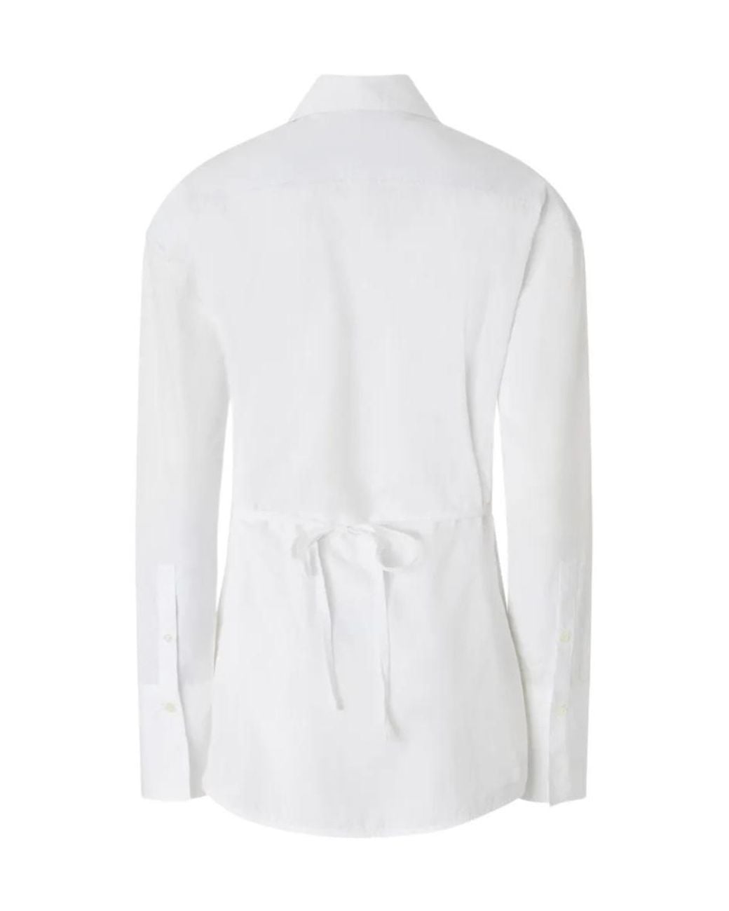 Pinko White Slim-Fit Shirt With Drawstring