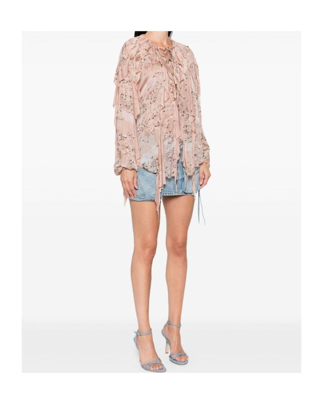 DIESEL Pink C-Lassy-R1 Ruffled Blouse