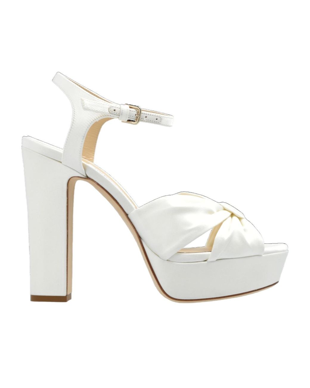 Jimmy Choo White Heloise 120 Platform Sandals