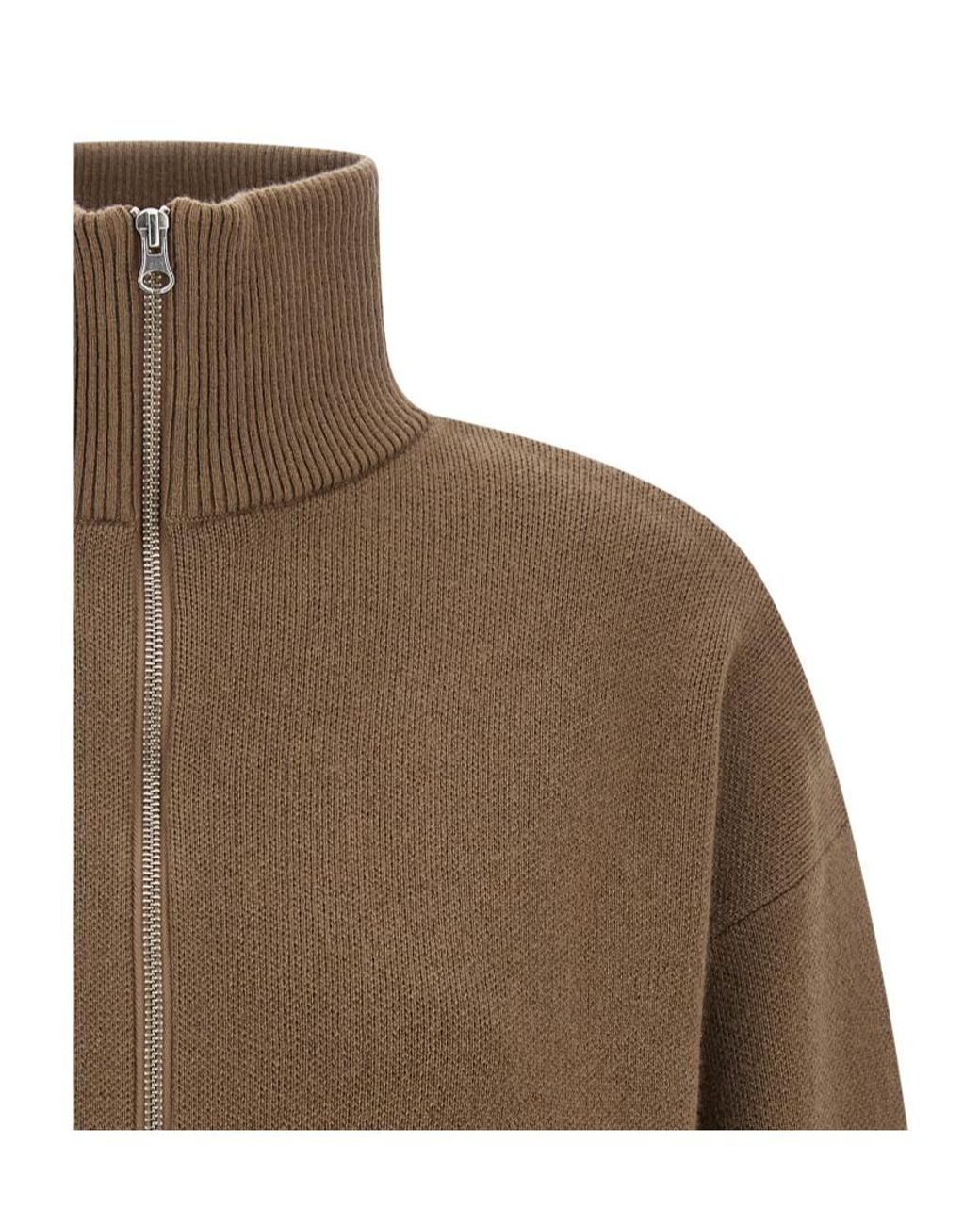 Extreme Cashmere Brown Xtra Cute Cropped Zip Cardigan