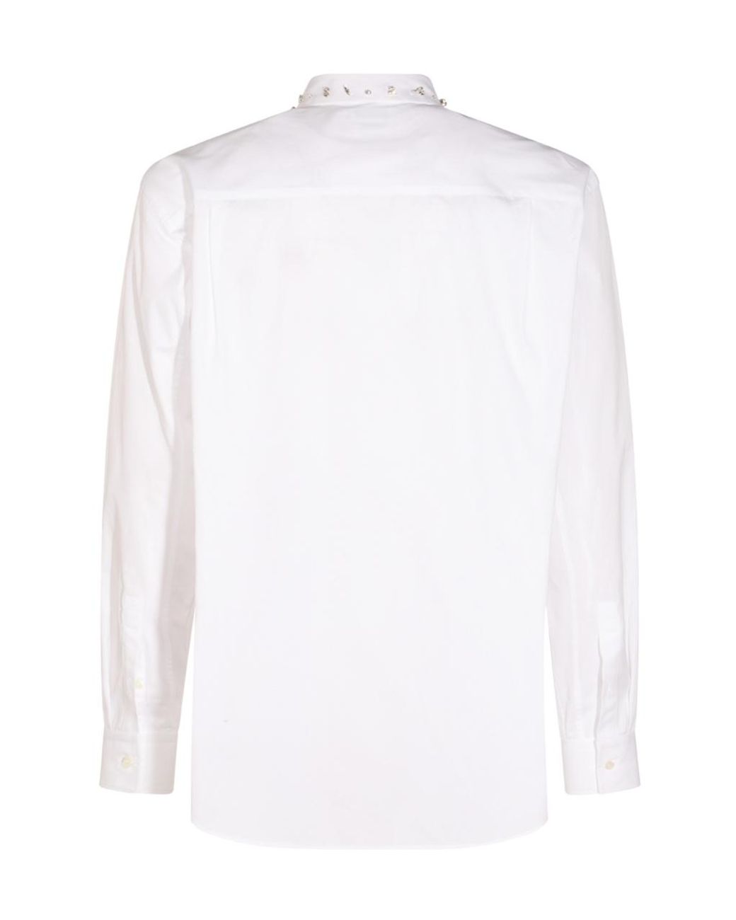 McQueen White Embellished Collar Long Sleeved Shirt for men